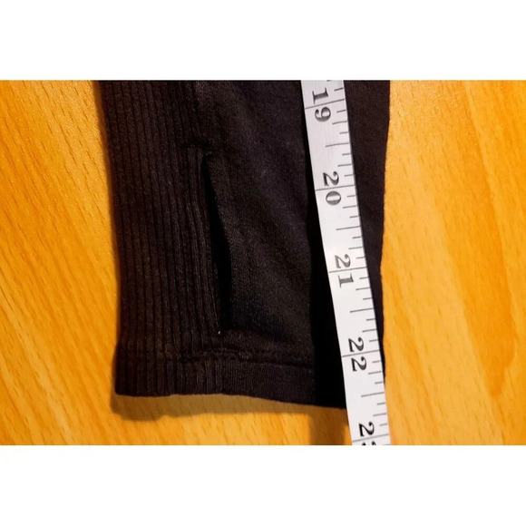 Athleta Nirvana Wrap Open Cardigan Small Black Athleisure Stretch Comfort Hooded - Picture 12 of 14